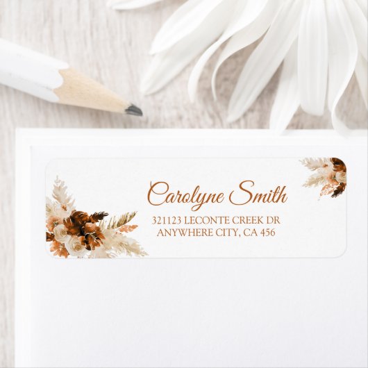 Rust Bohemen en Pampas Grass Weddenschap Label (Insitu)