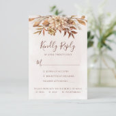 Rust Bohemian Pampas Grass Wedding RSVP Kaartje (Staand voorkant)