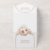 Rust Boho en Pampas Grass Wedding All In One Uitnodiging (Buitenkant)
