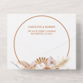 Rust Boho en Pampas Grass Wedding All In One Uitnodiging (Achterkant)