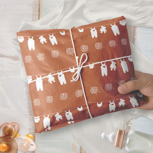 Rust Boho Minimalistische Baby Shower Tissuepapier