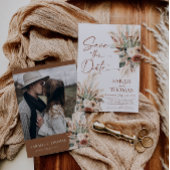 Rust Boho Terracotta Save The Date Kaart