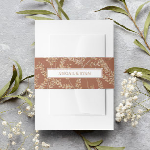 Rust Boho Wildflower Bloemen Vlinder bruiloft Uitnodigingen Wikkel