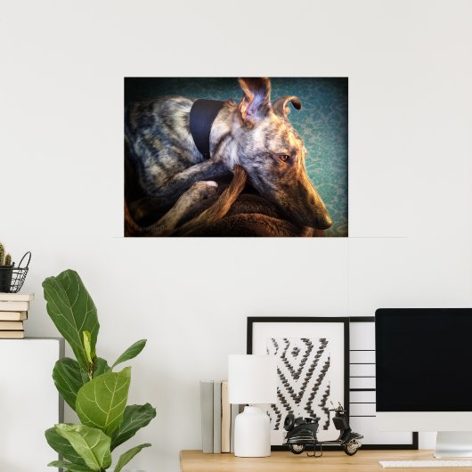 Rust brindled Lurcher Sight Hound Poster (Thuiskantoor)