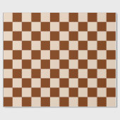 Rust brown and beige checkerboard pattern cadeaupapier (Vlak)