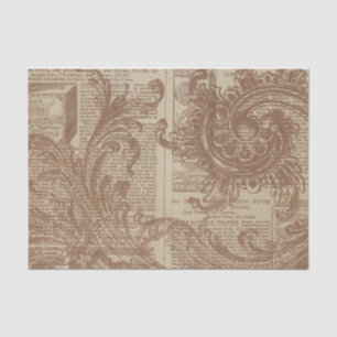 Rust Brown Filigree Tissuepapier