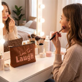 Rust Brown & Peach Large Text With Flowers Etui