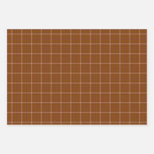 Rust Brown Red White Plaid Classic Inpakpapier Vel (Voorkant)