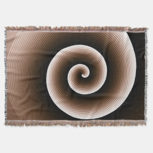 Rust Brown Spiral Pattern Deken