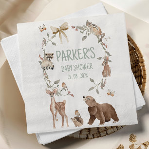 Rust Bruin Bos Baby Shower Papier Servet