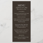 Rust Bruin Botanisch Patroon Bruiloft Menu (Voorkant)