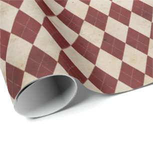 Rust burgundy argylepatroon cadeaupapier