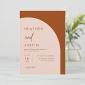 Rust Burnt Orange Terracotta Mariage Invitations (Debout devant)