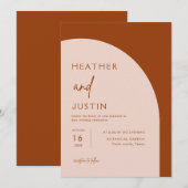 Rust Burnt Orange Terracotta Mariage Invitations (Devant / Derrière)