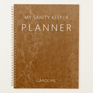 Rust Burnt Oranje Modern Marble Planner