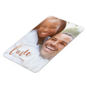 Rust Copper Love Calligraphy Script Romantic Photo Magneet (Linkerzijde)