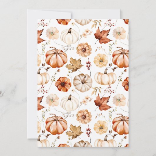 Rust Cream Herfst In Love Pompoen bruiloft uitnodi Kaart (Achterkant)