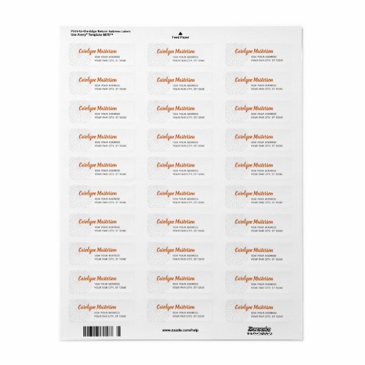 Rust Crochet Chart Return Label (Full Sheet)