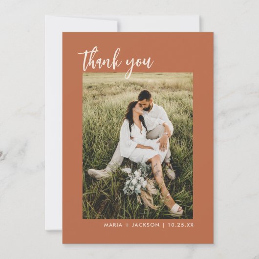 Rust Desert Photo Mariage Merci Cartes (Devant)