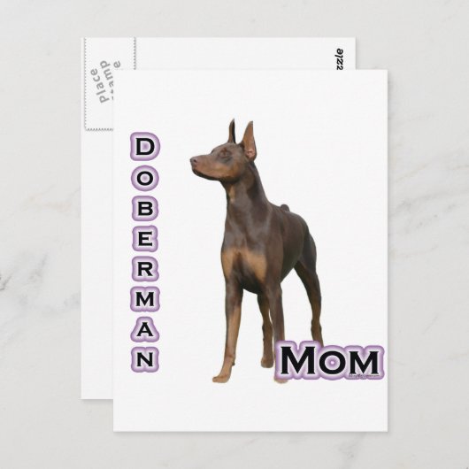 Rust Doberman Moeder 4 Briefkaart (Voorkant / Achterkant)