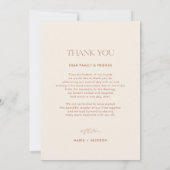 Rust Earthy Desert Photo Mariage Merci Cartes (Dos)