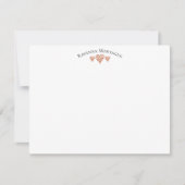 Rust Elegant Wavy Hearts Striped Note Card Notitiekaartje (Voorkant)