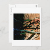 Rust en blauwe gestreepte draad briefkaart (Voorkant / Achterkant)