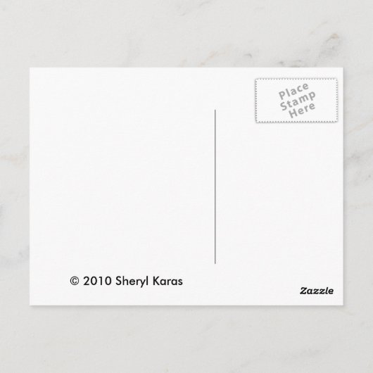 Rust en blauwe gestreepte draad briefkaart (Achterkant)