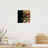 Rust en blauwe gestreepte draad poster (Keuken)