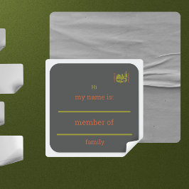 Rust en olijfgroene cowboy cactus boom reünie vierkante sticker