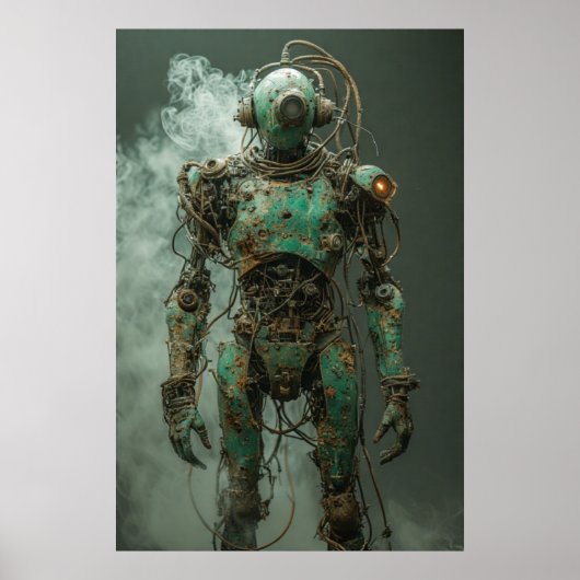 Rust en overblijfselen: een dystopische Android Poster (Voorkant)
