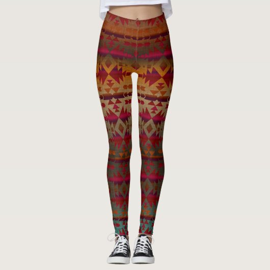 Rust en rode wijn, Leggings met een zuidwestelijk  (Voorkant)