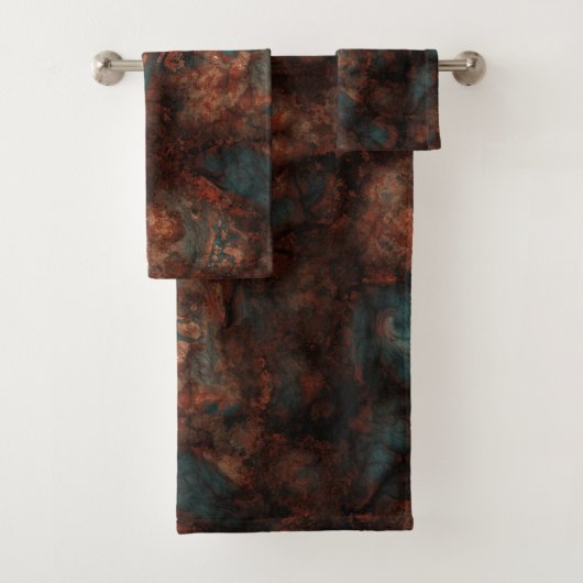 Rust en turkooissteen bad handdoek (Insitu)