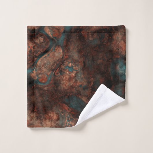Rust en turkooissteen bad handdoek (Wasdoekje)