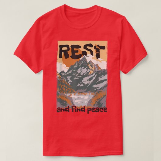 Rust en zoek vrede t-shirt (Design voorkant)