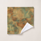 Rust et marbre vert de mer abstrait (Gant de toilette)
