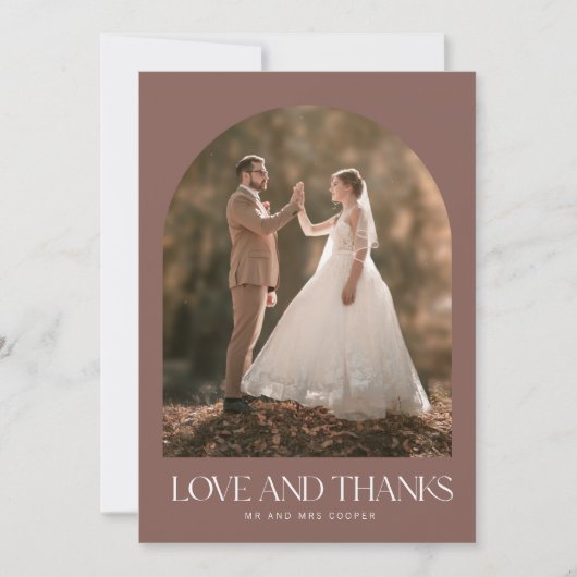 Rust Fall Photo Love Merci Mariage Carte de remerc (Devant)