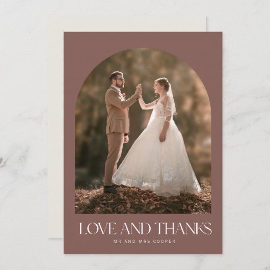 Rust Fall Photo Love Merci Mariage Carte de remerc (Devant / Derrière)