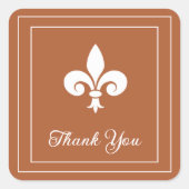 Rust Fleur de Lis Dank u Stickers (Voorkant)