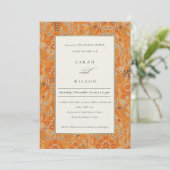  Rust Floral Peacock Couples Shower Invite Bedankkaart (Staand voorkant)