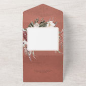 Rust Floral zonder eten All In One Uitnodiging (Buitenkant)