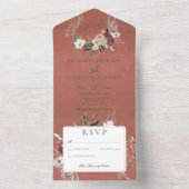 Rust Floral zonder eten All In One Uitnodiging (Binnen)