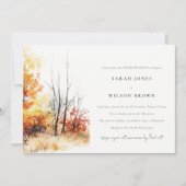 Rust geel Herfst Landschap Plaid Weekend Party Kaart (Voorkant)