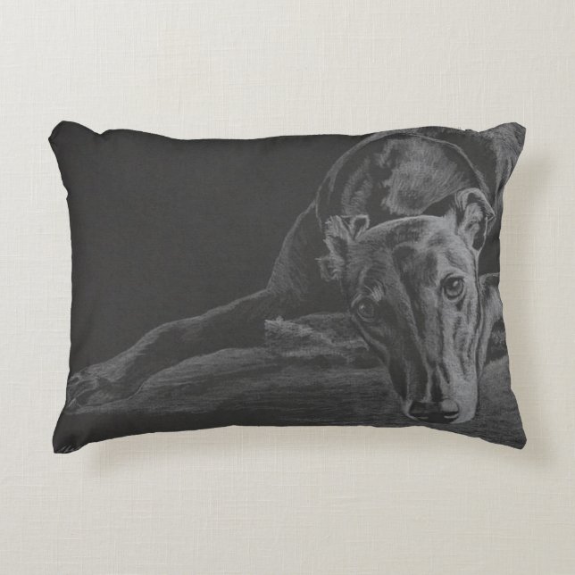 Rust Greyhound Dog Art Pillow Accent Kussen (Voorkant)