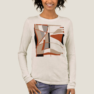 Rust Grijs Beige Zwart Vet Grote Vormen Abstract Tri-Blend Shirt