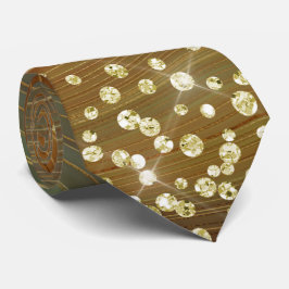 Rust & Groen Marmer Gouden Glitter Necktie Stropdas