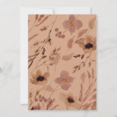 Rust herfst Waterverf bloeit bruiloft uitnodiging (Achterkant)