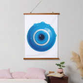 Rust in Blue Evil Eye Design Hangend Wandkleed (Slaapkamer)