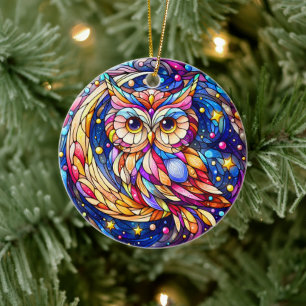 Rust in Glass A Floral Glas in lood Window Keramisch Ornament