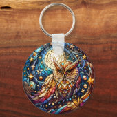 Rust in Glass A Floral Glas in lood Window Sleutelhanger (Voorkant)